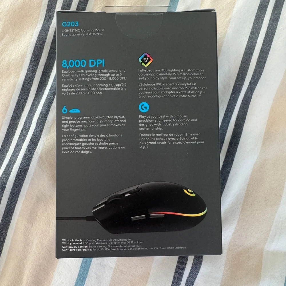 Logitech G203 Lightsync RGB Mouse - Black